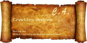 Czvetics Andrea névjegykártya
