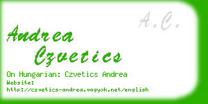 andrea czvetics business card